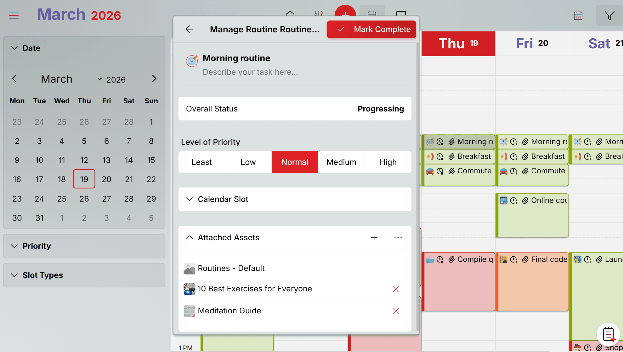 Oddapy Bookmarks — calendar-scheduled reading